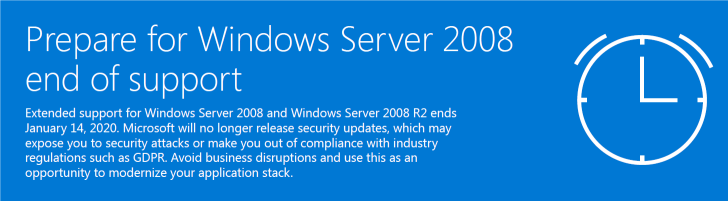 Fine supporto su Windows Server 2008 e 2008 R2.